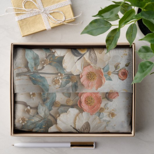 Bloemen en bijen tissuepapier (Geschenk)