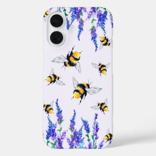 Bloemen en bijen vliegen iPhone Case