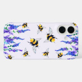 Bloemen en bijen vliegen iPhone Case (Achterkant (horizontaal))