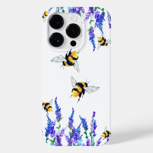 Bloemen en bijen vliegen iPhone Case Spring (Achterkant)