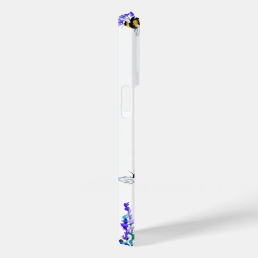 Bloemen en bijen vliegen iPhone Case Spring (Achterkant / Rechts)