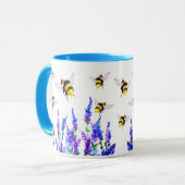 Bloemen en bijen Vliegende Koffie Mok (Voorkant links)