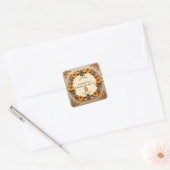 Bloemen en bijen Zelfgemaakte Honing Personalisere Vierkante Sticker (Envelop)