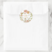 Bloemen en bijenhoningstoker ronde sticker (Tas)