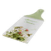  bloemen en bijenstrips snijplank (Hoek)