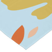 Bloemen en bladeren 03 blauw en roze korte tafelloper (Hoek)