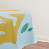 Bloemen en bladeren 03 blauw en roze tafelkleed (Voorbeeld)