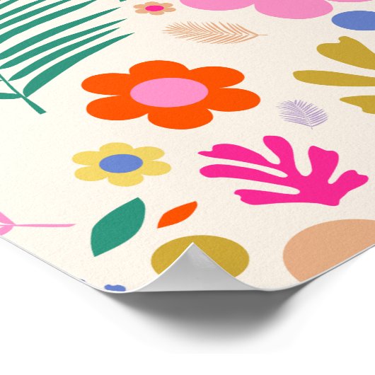 Bloemen en bladeren 04 Kleurrijke bloemen Poster (Hoek)