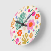 Bloemen en bladeren 04 Kleurrijke bloemen Ronde Klok (Hoek)