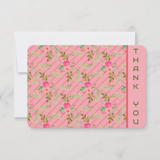 Bloemen En Bladeren Bedankkaart (Voorkant)