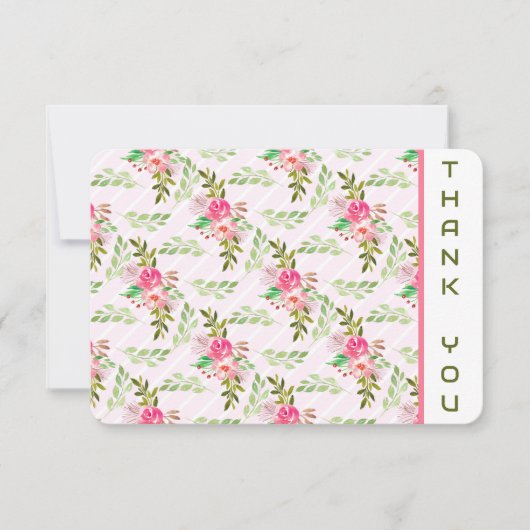 Bloemen En Bladeren Bedankkaart (Voorkant)