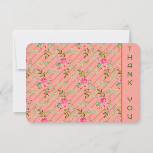 Bloemen En Bladeren Bedankkaart (Voorkant)