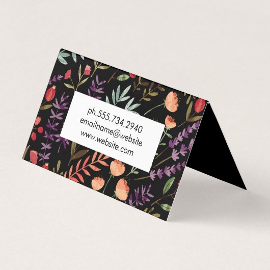 Bloemen en Bladeren Bloei Patroon Visitekaartje (Achterkant)