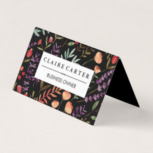 Bloemen en Bladeren Bloei Patroon Visitekaartje