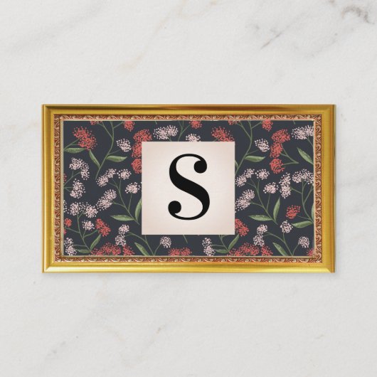 Bloemen en bladeren Decoratief | ANTIEK LIJST Visitekaartje (Voorkant)