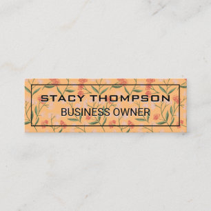 Bloemen en bladeren Decoratief Patroon Mini Visitekaartje