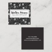 Bloemen en bladeren Decoratief Patroon Vierkante Visitekaartje (Voorkant / Achterkant)