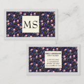 Bloemen en Bladeren Decoratief Patroon Visitekaartje (Voorkant / Achterkant)