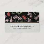 Bloemen en bladeren Decoratief Patroon Visitekaartje (Achterkant)