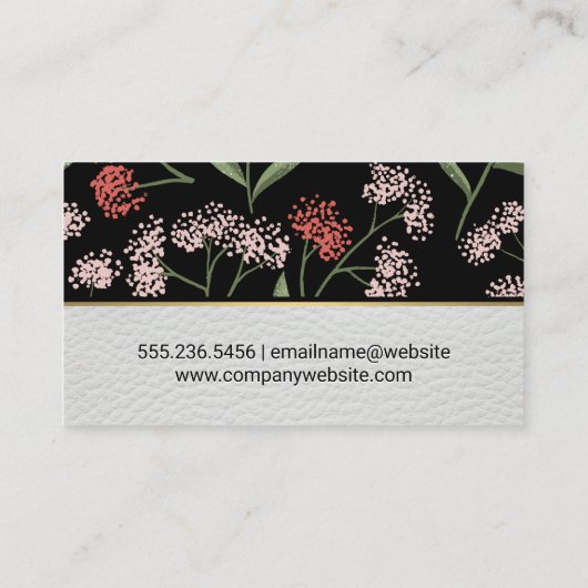 Bloemen en bladeren Decoratief Patroon Visitekaartje (Achterkant)