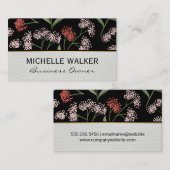 Bloemen en bladeren Decoratief Patroon Visitekaartje (Voorkant / Achterkant)