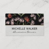 Bloemen en bladeren Decoratief Patroon Visitekaartje (Voorkant)