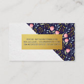 Bloemen en bladeren Decoratief Patroon Visitekaartje (Achterkant)