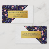 Bloemen en bladeren Decoratief Patroon Visitekaartje (Voorkant / Achterkant)