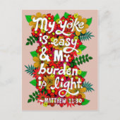 Bloemen en bladeren Doodle Typografie Bijbelvers Briefkaart (Voorkant)