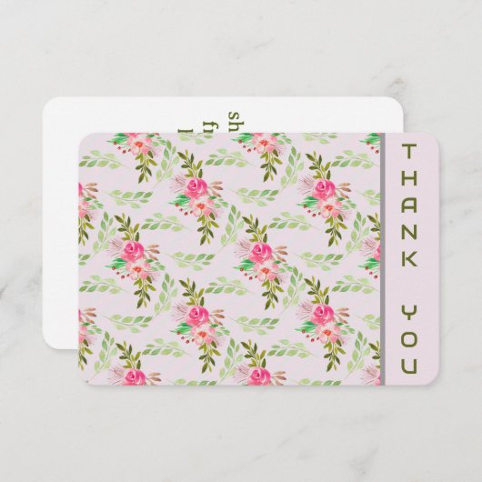 Bloemen en bladeren Hartelijk dank Bedankkaart (Voorkant / Achterkant)