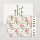 Bloemen en bladeren Hartelijk dank Bedankkaart (Voorkant / Achterkant)