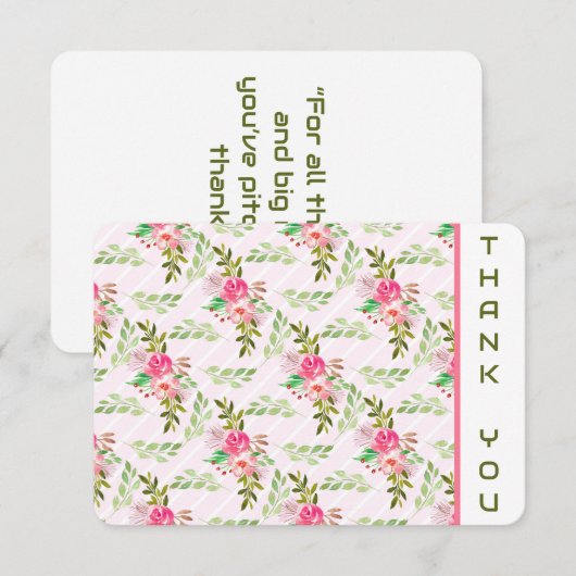 Bloemen en bladeren Hartelijk dank Bedankkaart (Voorkant / Achterkant)