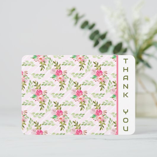 Bloemen en bladeren Hartelijk dank Bedankkaart (Staand voorkant)