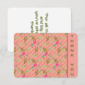 Bloemen en bladeren Hartelijk dank Bedankkaart (Voorkant / Achterkant)