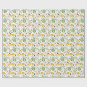 Bloemen en bladeren Inpakpapier (Vlak)