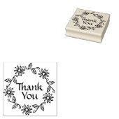 Bloemen en bladeren krans dank u rubberstempel (Gestempeld)