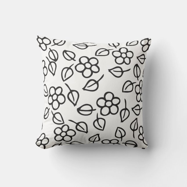 bloemen en bladeren kussen (Voorkant)