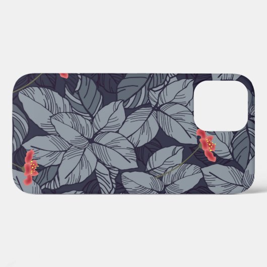 Bloemen en bladeren patronpatroon, tropisch, abstr Case-Mate iPhone case (Achterkant (horizontaal))