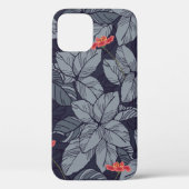 Bloemen en bladeren patronpatroon, tropisch, abstr Case-Mate iPhone case (Achterkant)