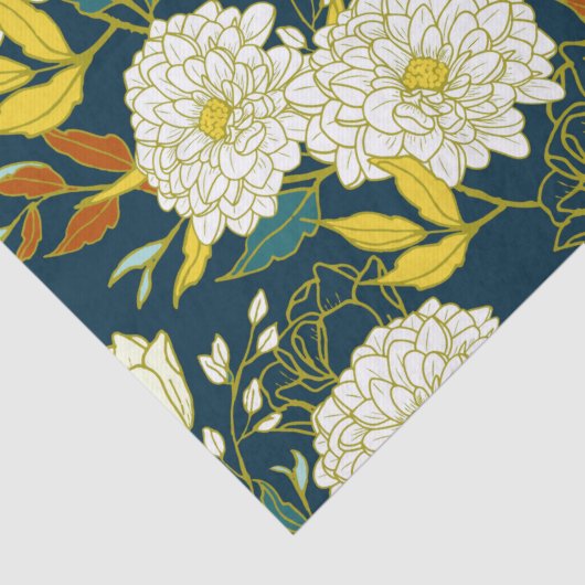 Bloemen en bladeren patroon inpakpapier tissuepapier (Detail)