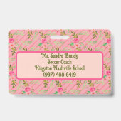 Bloemen en bladeren, persoonlijke badge (Achterkant)