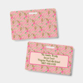 Bloemen en bladeren, persoonlijke badge (Voor- en achterkant)