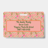 Bloemen en bladeren, persoonlijke badge (Achterkant)