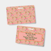 Bloemen en bladeren, persoonlijke badge (Voor- en achterkant)