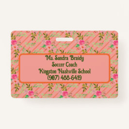 Bloemen en bladeren, persoonlijke badge