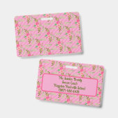 Bloemen en bladeren, persoonlijke badge (Voor- en achterkant)