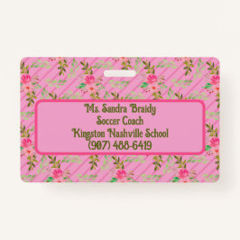 Bloemen en bladeren, persoonlijke badge