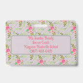 Bloemen en bladeren, persoonlijke badge (Achterkant)