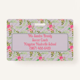 Bloemen en bladeren, persoonlijke badge