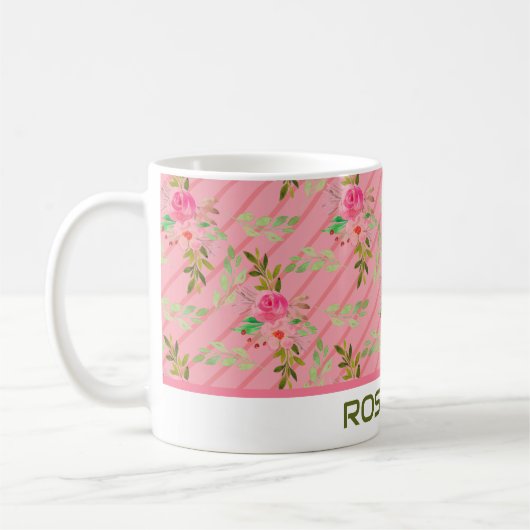 Bloemen en bladeren persoonlijke koffie-Mok Koffiemok (Links)